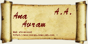 Ana Avram vizit kartica